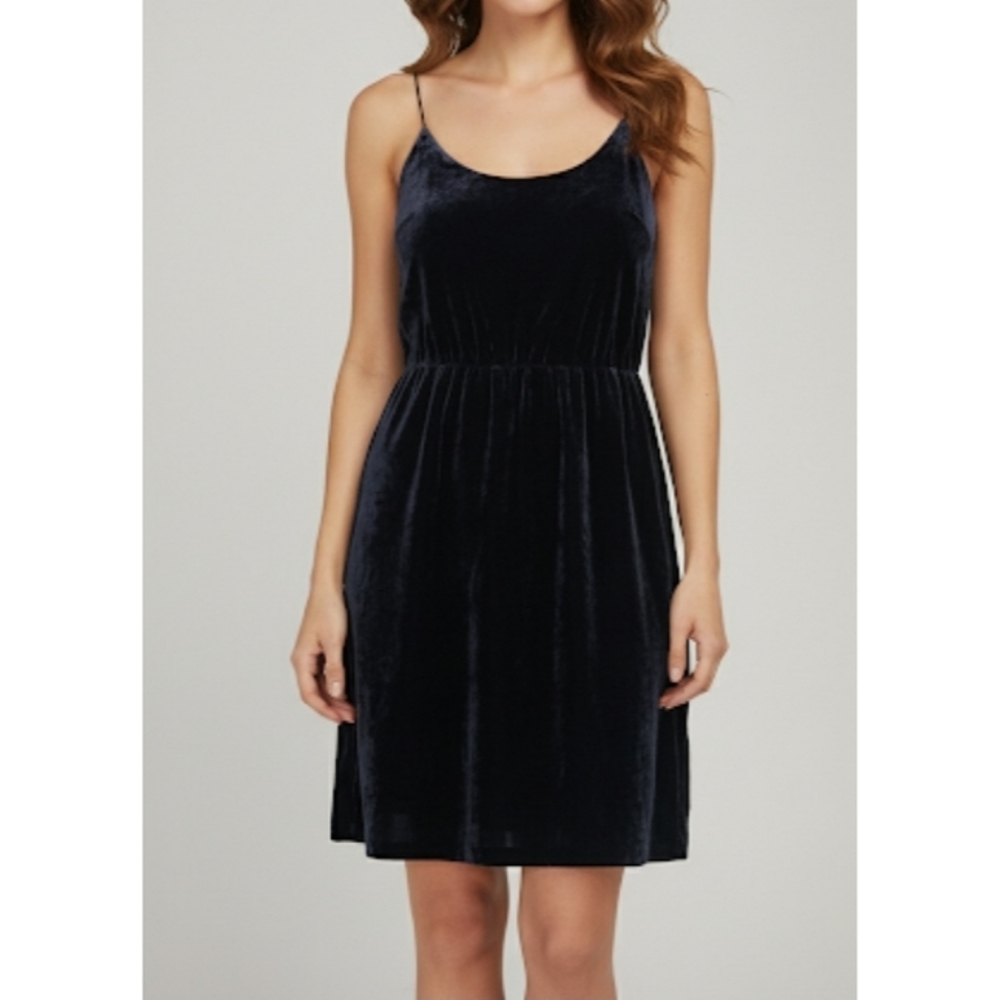 J. Crew Factory Navy Velvet Dress, Spaghetti Straps, 6, GUC✔️